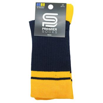 Носки Premier Socks мужские Рубчик контрастные пятка/носок р.25 ярко-желтый+темно-синий - купить, цены на Чудо Маркет - фото 1