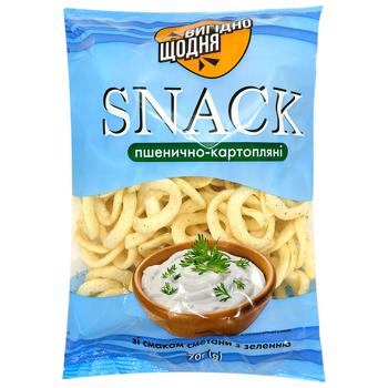 Vyhidno Shchodnia Wheat-Potato Snacks with Sour Cream&Greens Flavor 70g - buy, prices for Chudo Market - photo 1