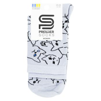 Шкарпетки Premier Socks Контурні котики жіночі класичні високі р.23-25 сірий - купити, ціни на ЕКО Маркет - фото 1