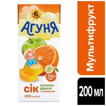 Сік Агуня мультифрукт з м'якоттю 200мл - купити, ціни на КОСМОС - фото 2