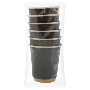 Inpack Set of 2-Ply Craft Paper Disposable Cups 185ml 6pcs Black - buy, prices for NOVUS - photo 1