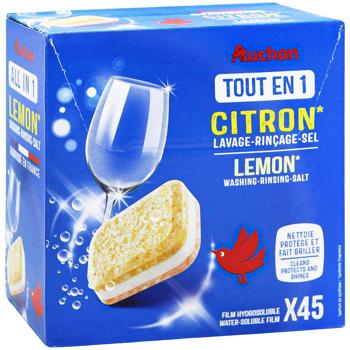 Таблетки для посудомоечной машины Auchan Tablets All-in-1 Лимон 45шт - купить, цены на - фото 2