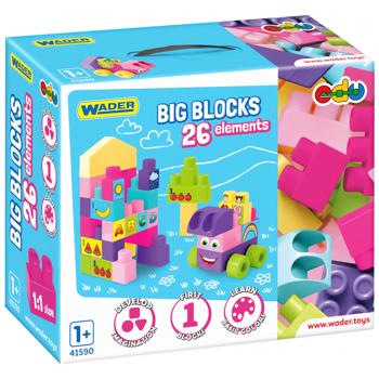 Wader Big Blocks Pink Constructor 26 Elements - buy, prices for Auchan - photo 1