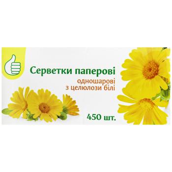 Салфетки Auchan бумажные однослойные белые 450шт - купить, цены на Auchan - фото 2