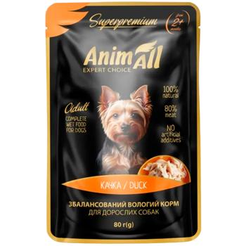 Корм влажный AnimAll Adult с уткой для собак 80г - купить, цены на MasterZoo - фото 1