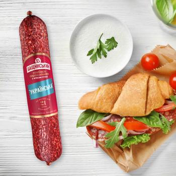 Ковбаса Бащинський Українська з м'ясом птиці сирокопчена вищий сорт 270г - купити, ціни на Auchan - фото 4