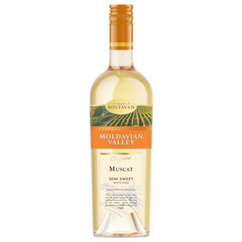 Bostavan Moldavian Valley Muscat White Semi-Sweet Wine 11-13% 0.75l - buy, prices for - photo 1