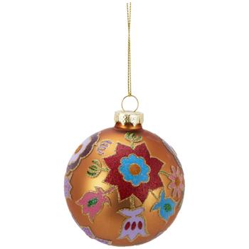 Куля ялинкова Koopman Квіти 8см в асортименті - купити, ціни на - фото 4