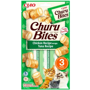 Ласощі для котів Inaba Churu Bites з куркою та тунцем 3шт х 10г - купити, ціни на MasterZoo - фото 1