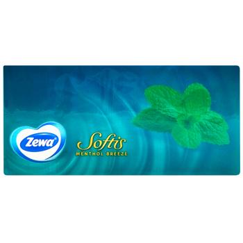 Платочки бумажные Zewa Softis ментол четырехслойные 1шт - купить, цены на - фото 2