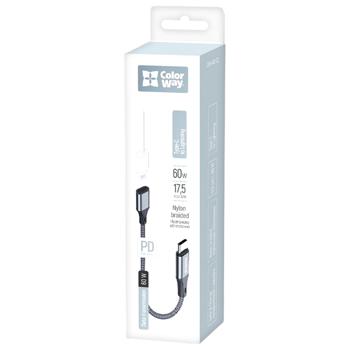 Адаптер-перехідник Colorway USB-C To Lightning сірий 17,5см