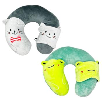 Подушка для подорожей Зед з пов'язкою на очі 30х28см - купити, ціни на ЕКО Маркет - фото 1