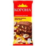 Шоколад молочный Корона с измельченными лесными орехами 85г