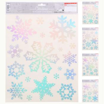 Наліпки Koopman Cніжинки 42х30см в асортименті