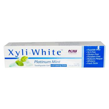 Зубна паста-гель Now Foods Solutions Xyli White з содою зі смаком м'яти без фтору 181г - купити, ціни на Біотус - фото 2