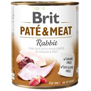 Корм вологий Brit Pate & Meat з кроликом та куркою для собак всіх порід 800г - купити, ціни на MasterZoo - фото 1