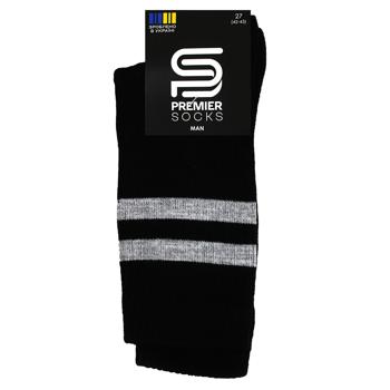 Шкарпетки чоловічі Premier Socks махрова стопа з високою резинкою зі смужками р.27 - купити, ціни на NOVUS - фото 1