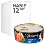 Savory Puppy упаковка вологого корму для цуценят 12 шт х 100 г - курка і кролик