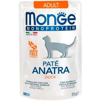 Корм вологий Monge Monoprotein з качкою для котів 85г - купити, ціни на MasterZoo - фото 1