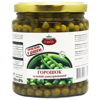 Горошек зеленый Tasty консервированный 450г
