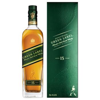 Віскі Johnnie Walker Green Label 15 років 43% 0.7л - купити, ціни на КОСМОС - фото 1