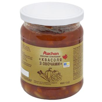 Квасоля Auchan з овочами 460г