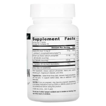 Source Naturals L-Tryptophan with Coenzyme B6 500mg 60 tablets - buy, prices for Biotus - photo 2