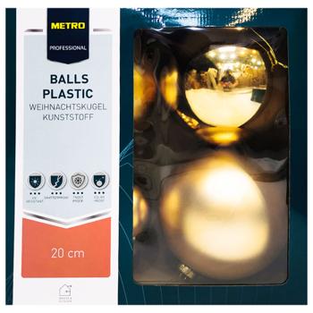 Metro Professional Gold Christmas Tree Ball 20cm 4pcs - buy, prices for - photo 2
