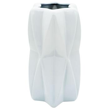 Ваза Гео 21см глянец серый - купить, цены на Чудо Маркет - фото 1
