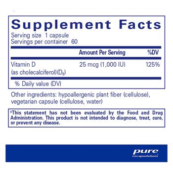 Pure Encapsulations Vitamin D3 1000 IU 60 capsules - buy, prices for Biotus - photo 2