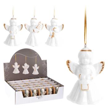 Прикраса ялинкова Koopman Янгол білий 6см