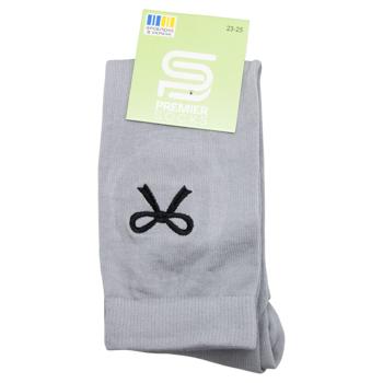 Гольфи Premier Socks підліткові з вишитим бантиком р.23-25 світло-сірий - купити, ціни на ЕКО Маркет - фото 1