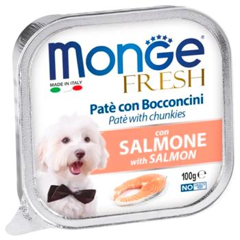 Корм вологий Monge Fresh з лососем для собак всіх порід 100г - купити, ціни на MasterZoo - фото 1