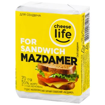 Продукт сирний Cheese Life Маздамер плавлений 55% 70г - купить, цены на Auchan - фото 1