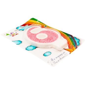 Свеча Party House цифра 6 розовая - купить, цены на Cупермаркет "Харьков" - фото 2