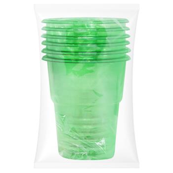 Inpack Set of Plastic Disposable Cups 200ml 6pcs Transparent Green - buy, prices for NOVUS - photo 1