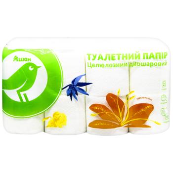 Туалетная бумага Auchan 2-слойная 16шт - купить, цены на Auchan - фото 1