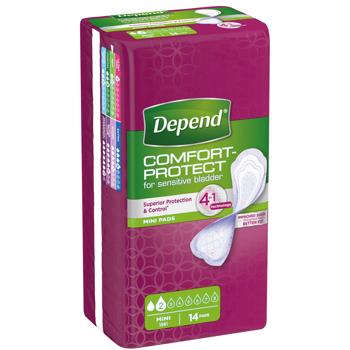 Прокладки урологические Depend Comfort-Protect Mini 14шт - купить, цены на Таврия В - фото 2