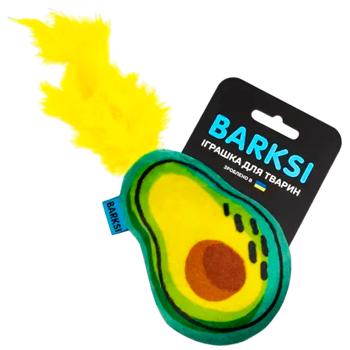 Іграшка для котів Barksi Авокадо з дзвіночком та пір'ям 12x9см