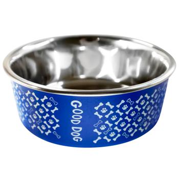 Arjan Impex Fusion Good Dog Metal Bowl 11cm 280ml Blue - buy, prices for MasterZoo - photo 1