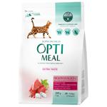 Optimeal Dry Food with Veal for Adult Cats 200+100g