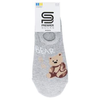 Подследники Premier Socks женские закрытые с медвежонком р.23-25 светло-серый - купить, цены на ЕКО Маркет - фото 1