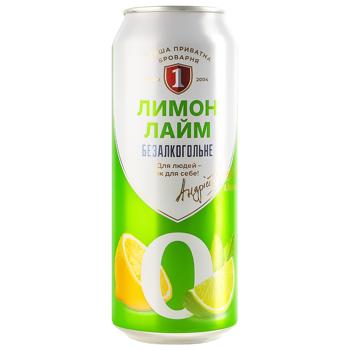 Пиво Перша Приватна Броварня Лимон-Лайм світле безалкогольне 0,5л - купити, ціни на Grono - фото 1