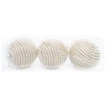 Champagne Christmas Balls in Beads 8cm 3pcs