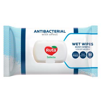 Салфетки влажные Ruta Antibacterial с клапаном 50шт - купить, цены на - фото 1