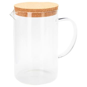 Глечик Excellent Houseware для холодних напоїв з корковою кришкою 1,4л - купити, ціни на NOVUS - фото 1