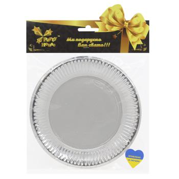 Party House Disposable Paper Plates 18cm 4pcs Silver