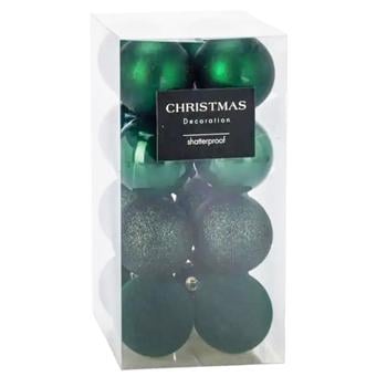 Шары елочные Koopman 6см 16шт зеленый - купить, цены на NOVUS - фото 1