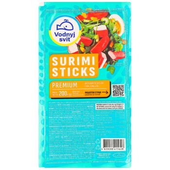 Продукт из сурими Vodnyi Svit Surimi Sticks Premium охлажденный 200г - купить, цены на КОСМОС - фото 1
