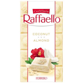 Raffaello White Chocolate with Coconut Flakes and Almonds 90g - buy, prices for Chudo Market - photo 1